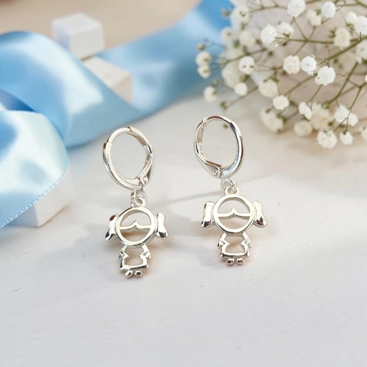Brinco Argolinha Filhos - Menina Prata 925