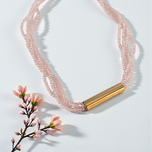 Colar Triplo Cristal e Canutilho Grande