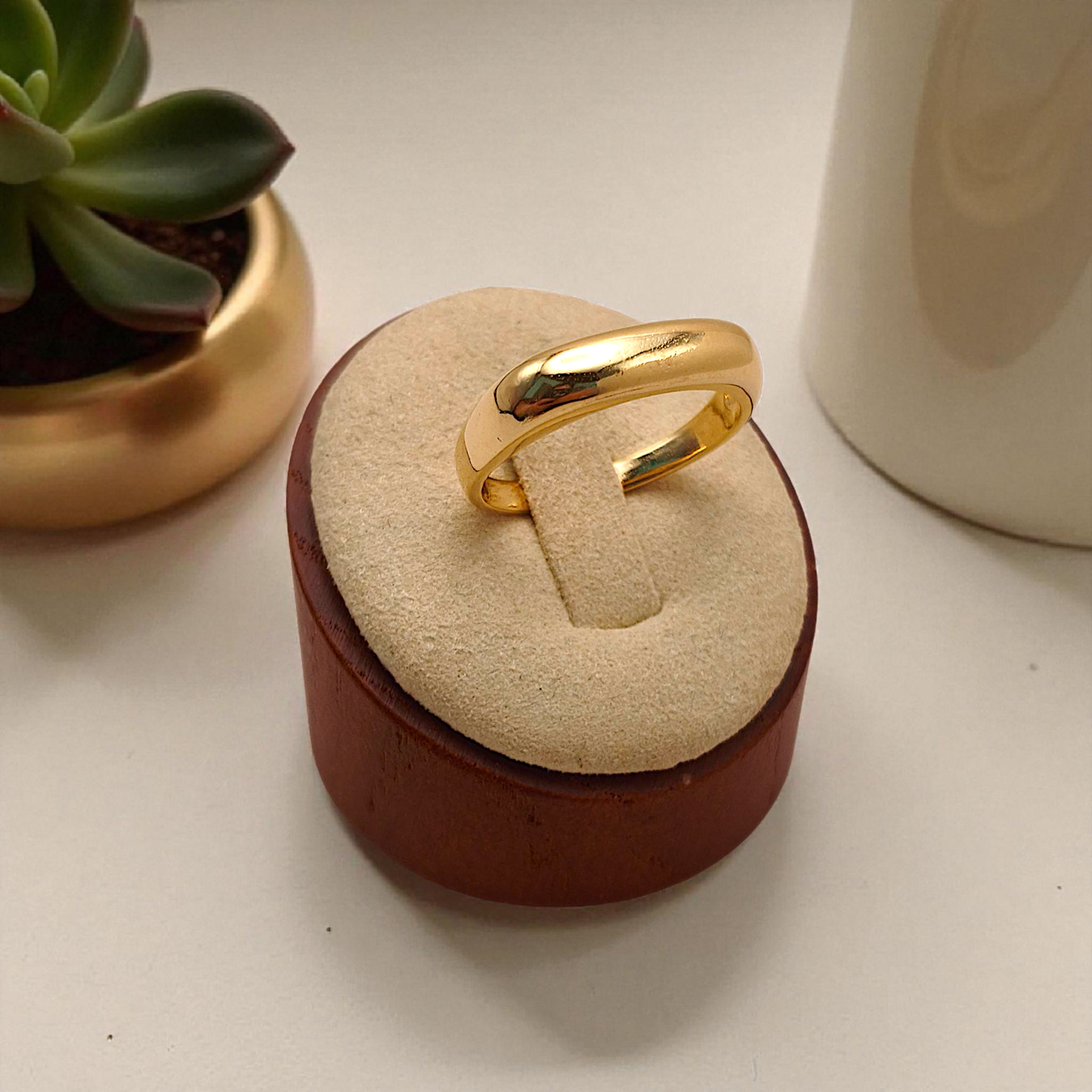 Anel Liso Orgânico Frente Reta