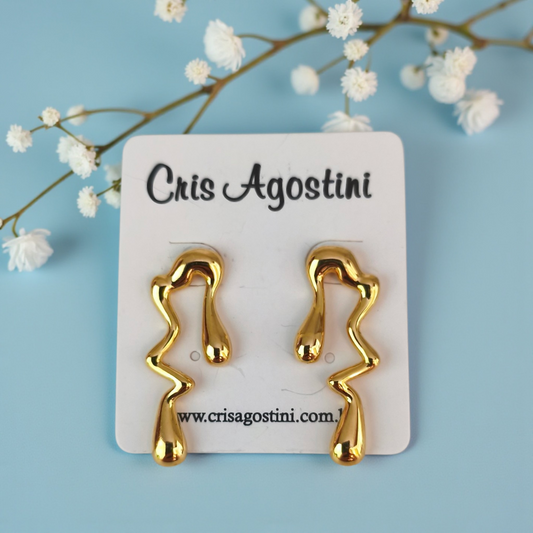 Brinco Fio Orgânico Abstrato