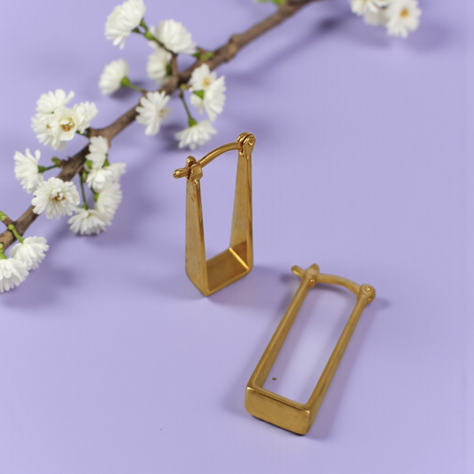 Brinco Argolinha Longa Retangular
