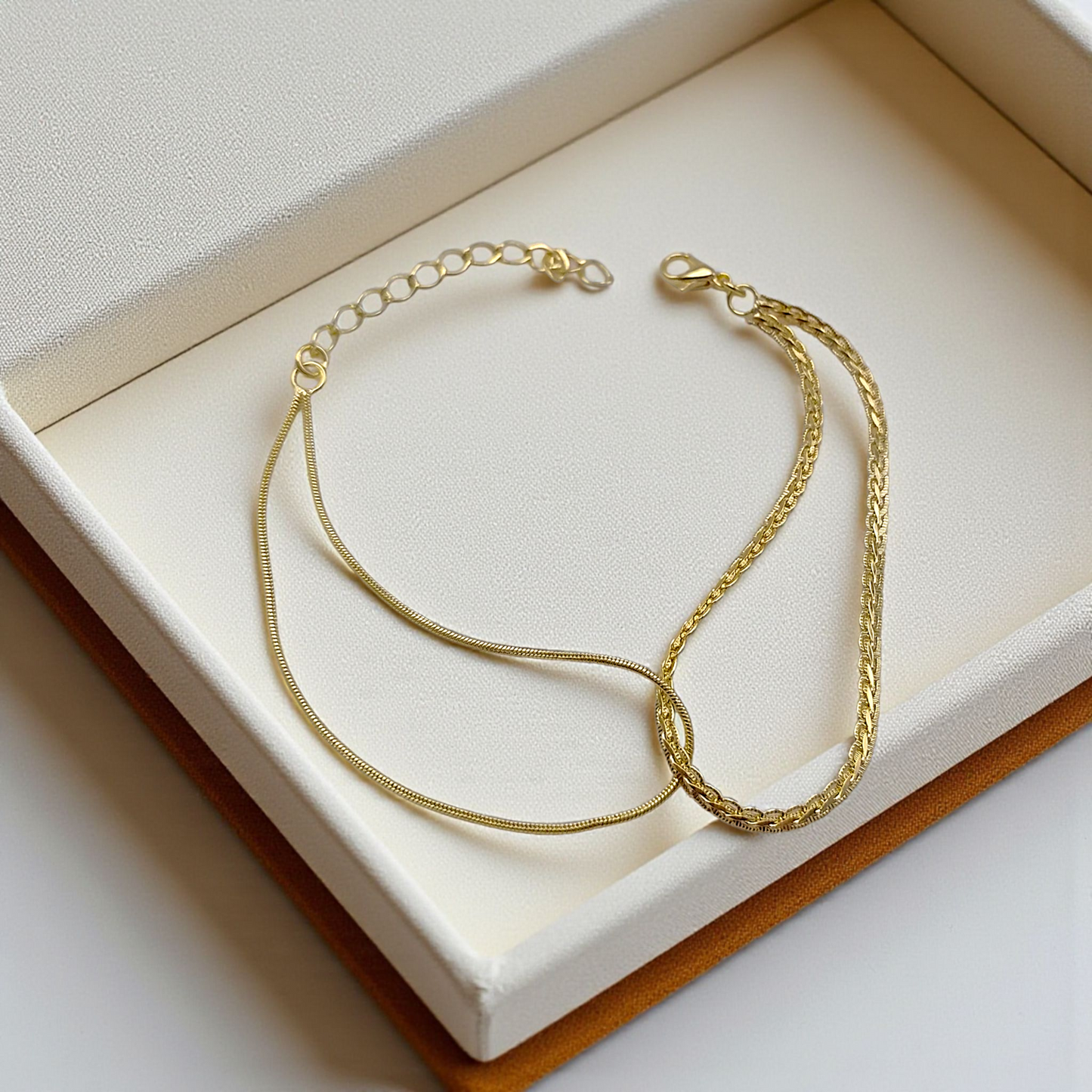 Pulseira Duas Malhas Entrelaçadas