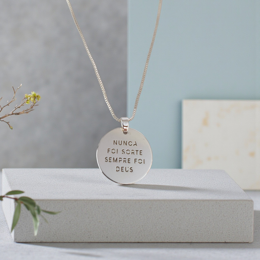 Colar "Nunca Foi Sorte" Prata 925