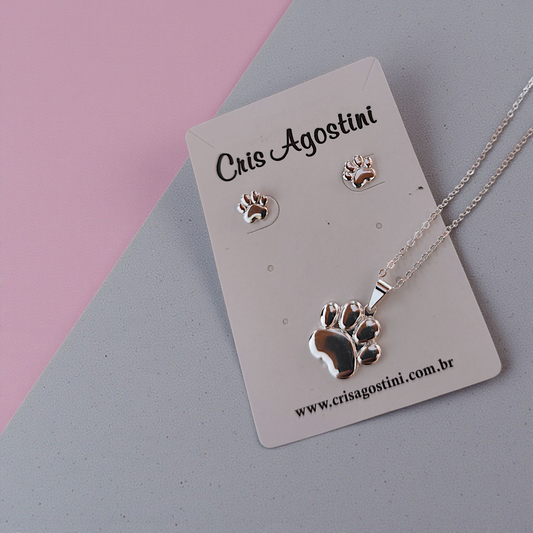 Conjunto Infantil Patinhas Prata 925