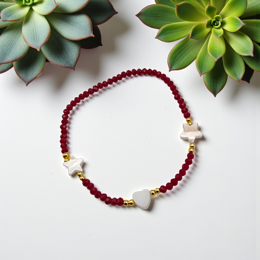 Pulseira Cristal Detalhes Madrepérola
