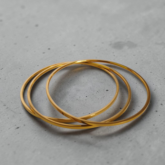 Trio Bracelete Achatado Liso 70mm diâmetro