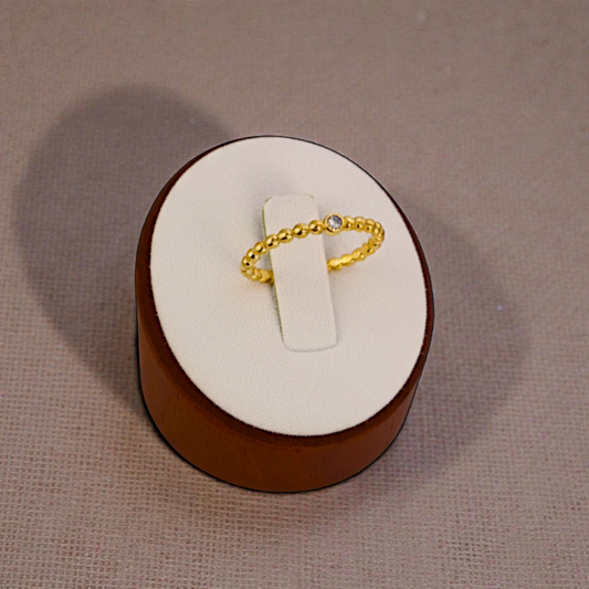 Anel Delicado Bolinhas Zircônia