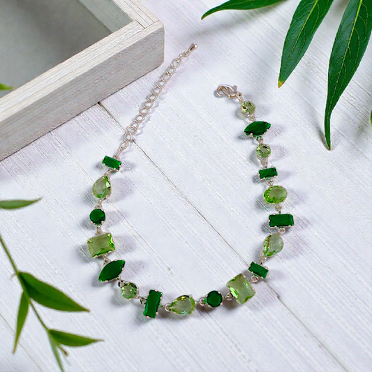 Pulseira Zircônias Lapidadas Geométricas Prata 925