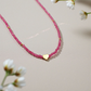 Colar Choker Cristais e Detalhe Coração