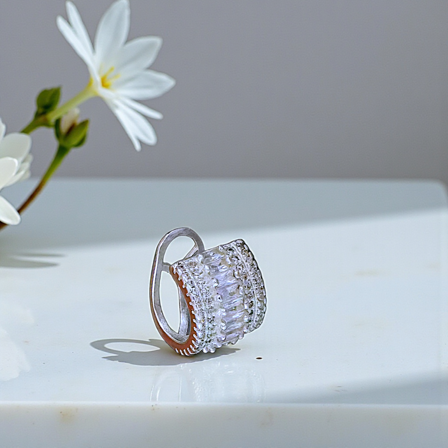 Brinco Piercing Fake Zircônias e Microzircônias Prata 925
