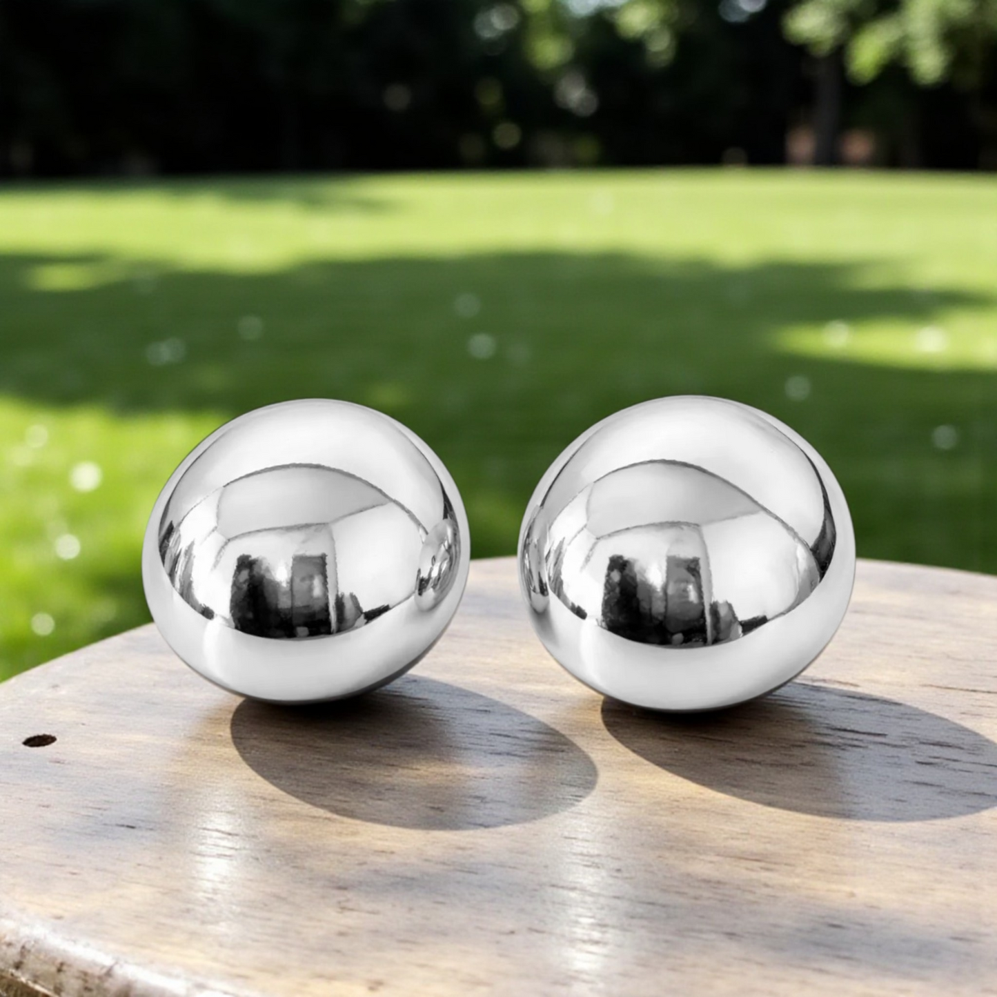 Brinco Botão Meia Bola Liso 20mm