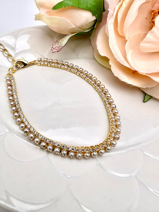 Pulseira Perolinhas e Zircônias