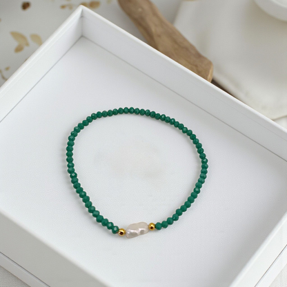 Pulseira Cristal e Pérola
