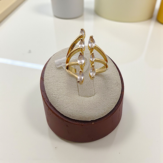 Anel Leque Vazado Zircônias