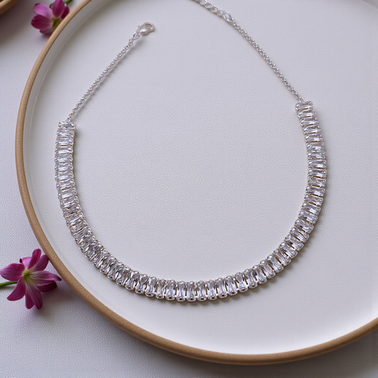 Colar Choker Riviera Navetes Maiores Prata 925