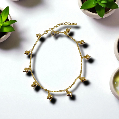 Tornozeleira Pingentes Corações