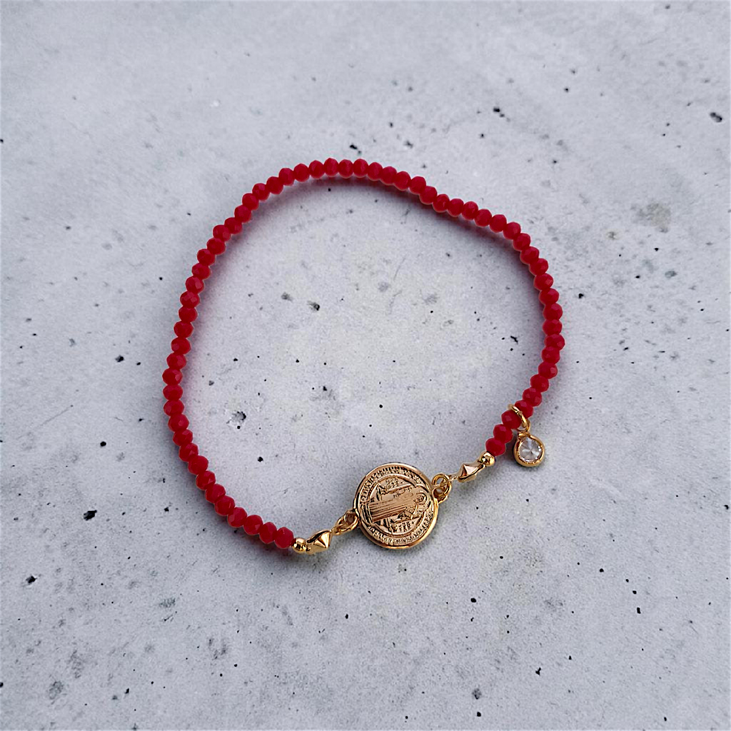 Pulseira Cristal Medalha São Bento