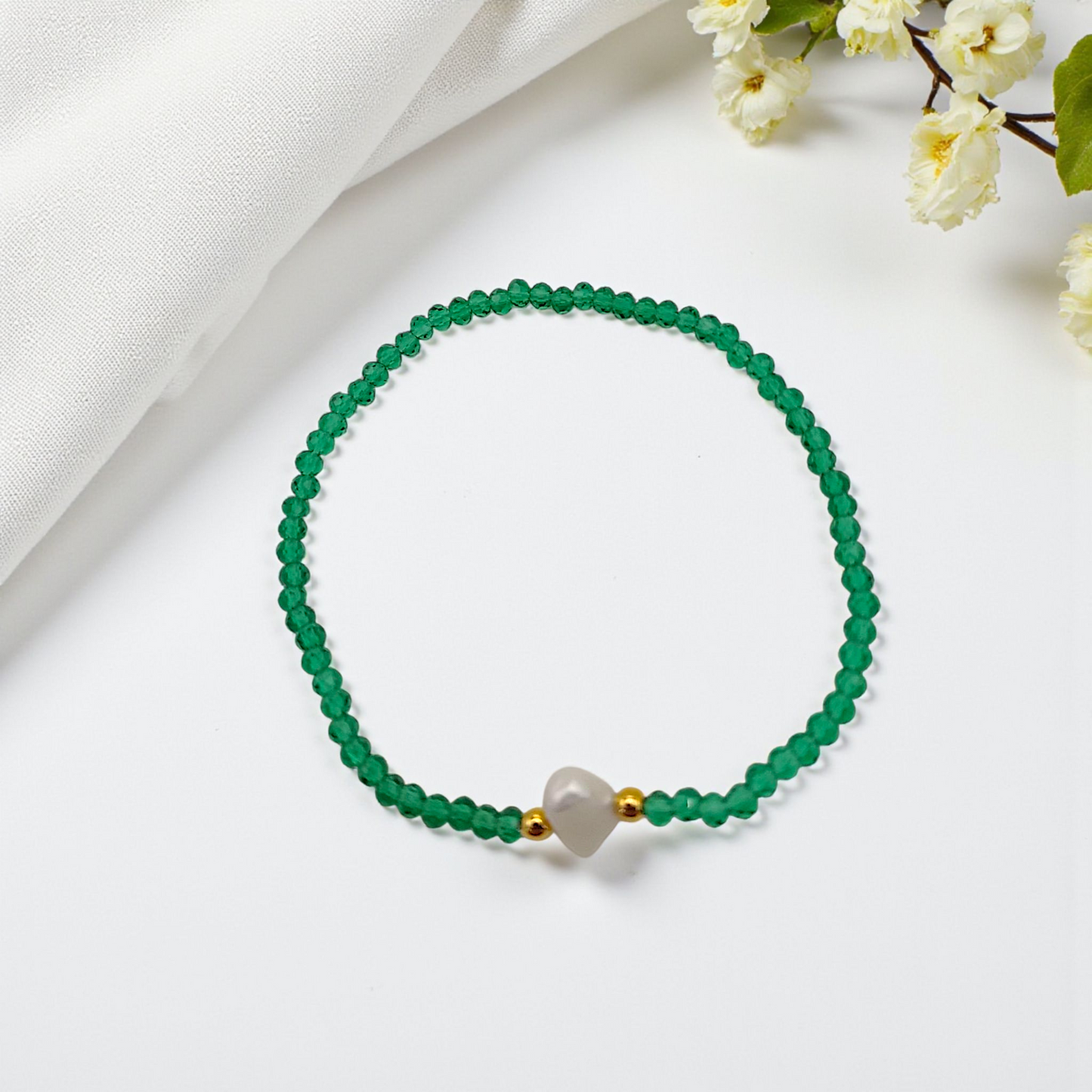 Pulseira Cristal e Pérola