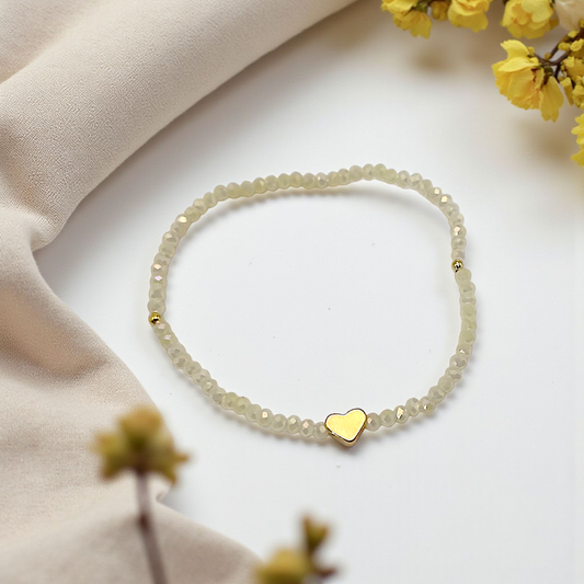 Pulseira Cristal e Coração