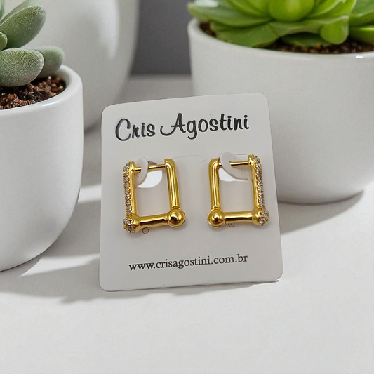 Brinco Argolinha Inspirada Tify Microzircônias