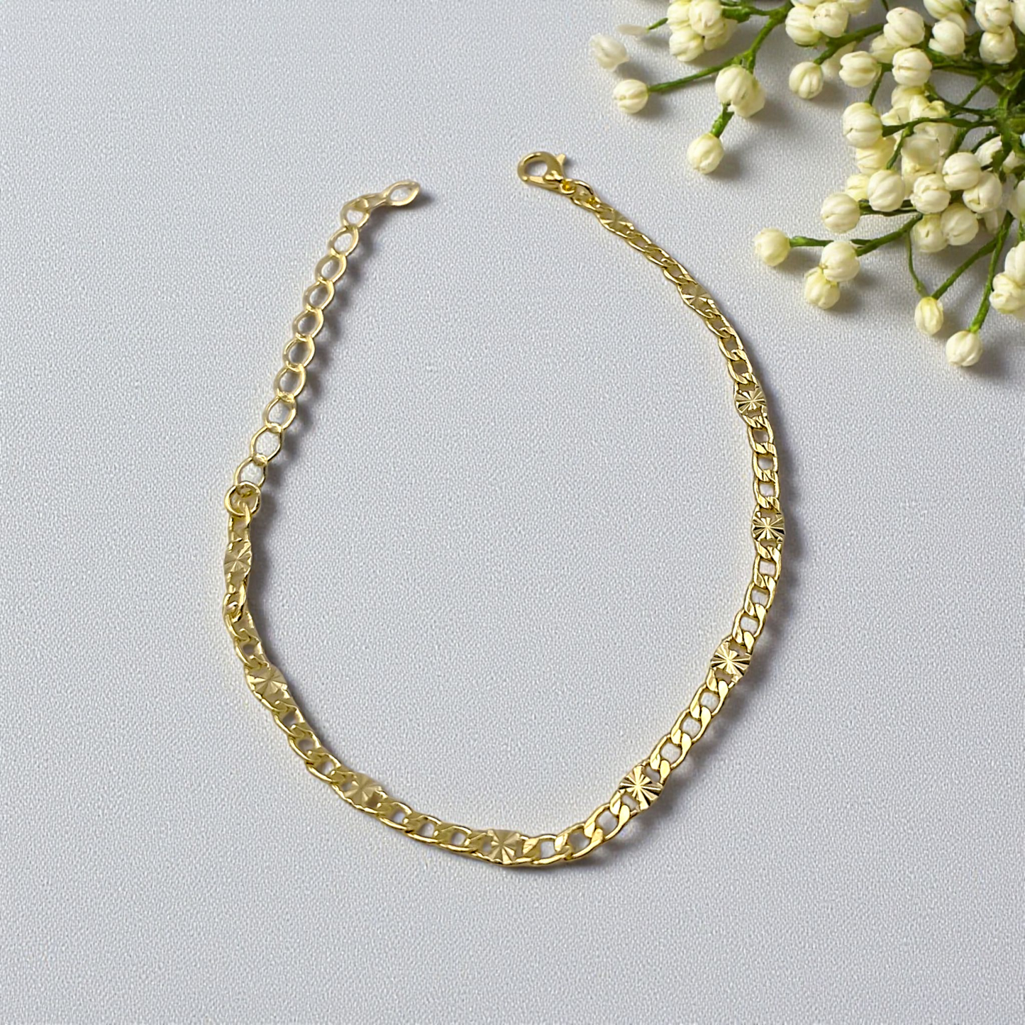 Pulseira Grumet Fina Elo Detalhe 4mm