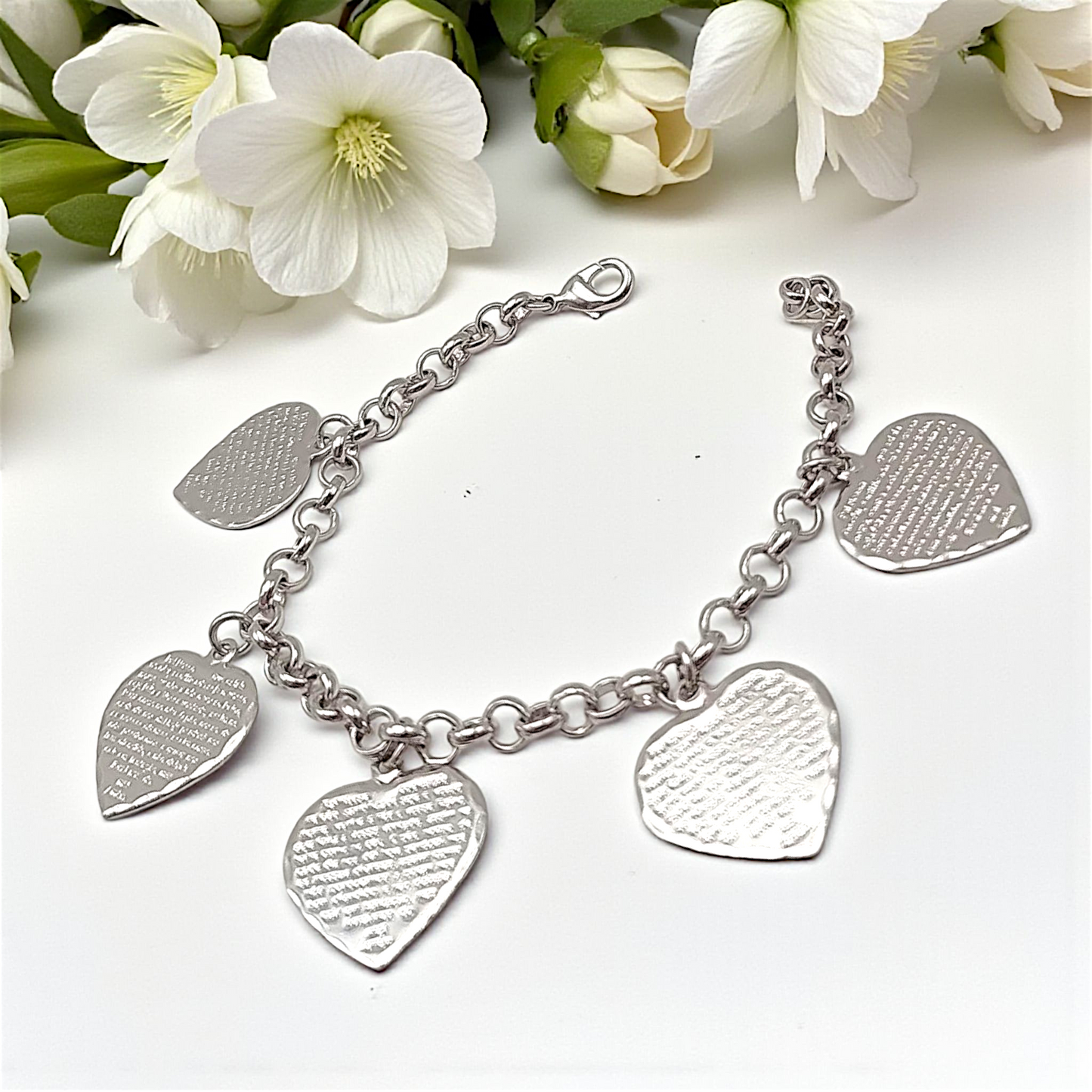 Pulseira Medalhas Coração Pai Nosso