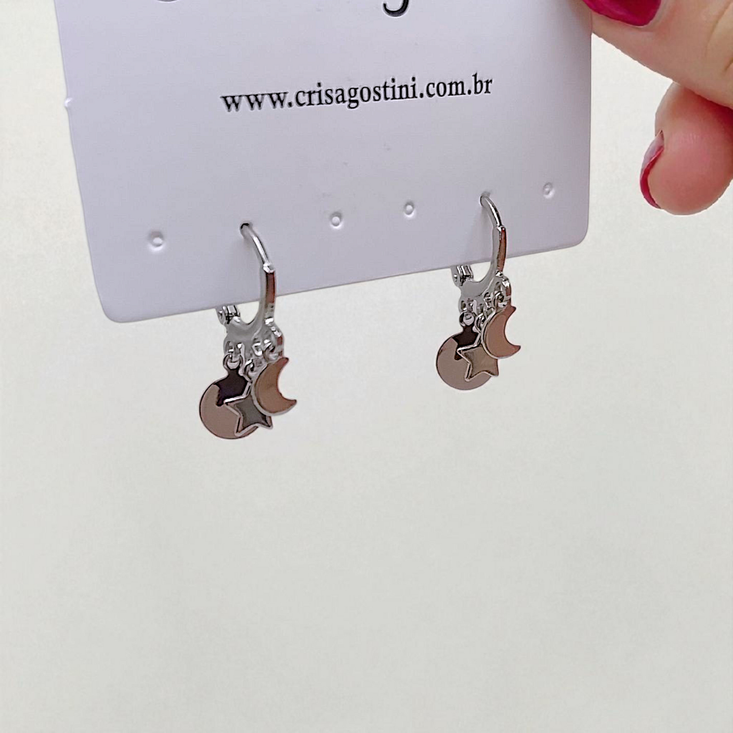 Brinco Argolinha Pingentes Céu